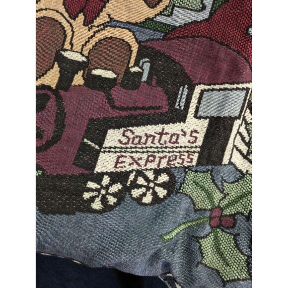 Tapestry Throw Blanket Christmas Santa's Express Nutcracker Bear Woven 50" x 60" - Picture 4 of 8